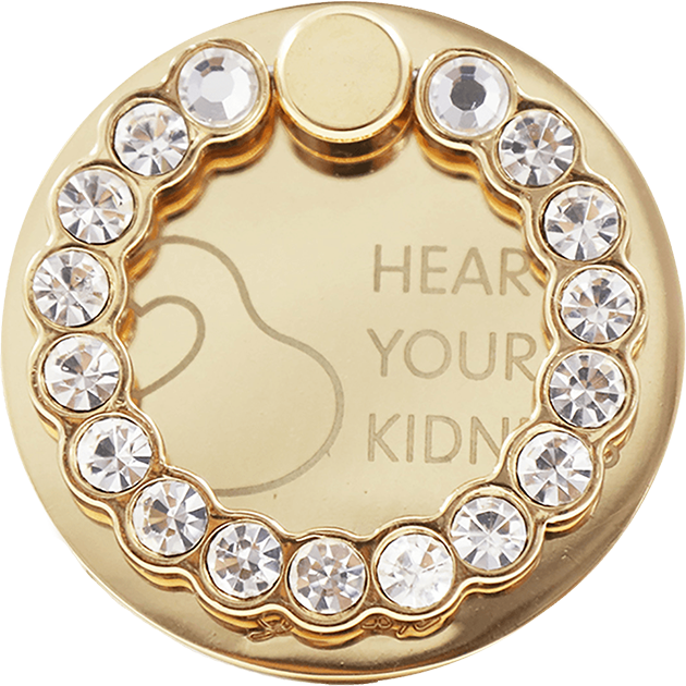 Sonix Embellished Rhinestone Ring National Kidney Foundation - Gold
